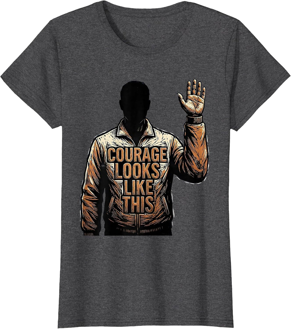Women's Courage Looks Like This Social Worker Design T-Shirt - Dark Heather Grey