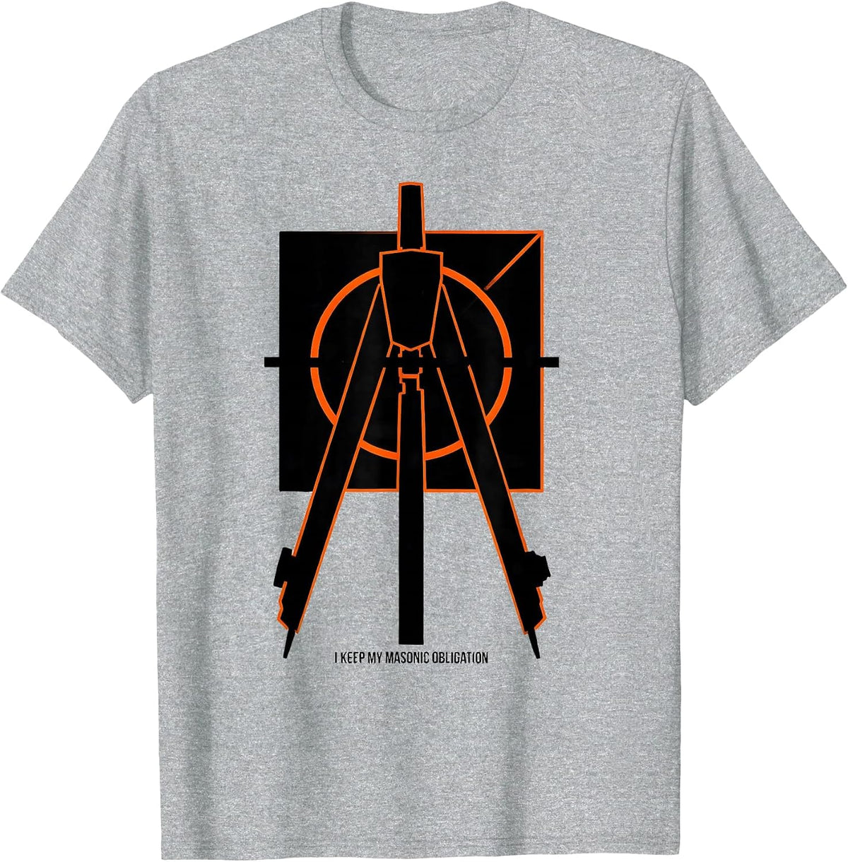 Men's I Keep My Masonic Obligation Brutalist Graphic Freemason T-Shirt - Heather Grey