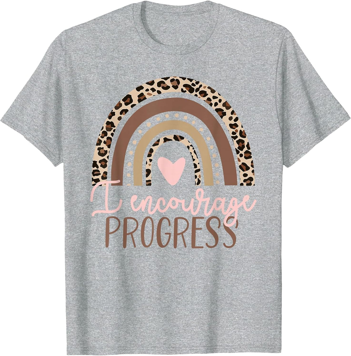 Special Education SPED I Encourage Progress Leopard T-Shirt - Heather Grey