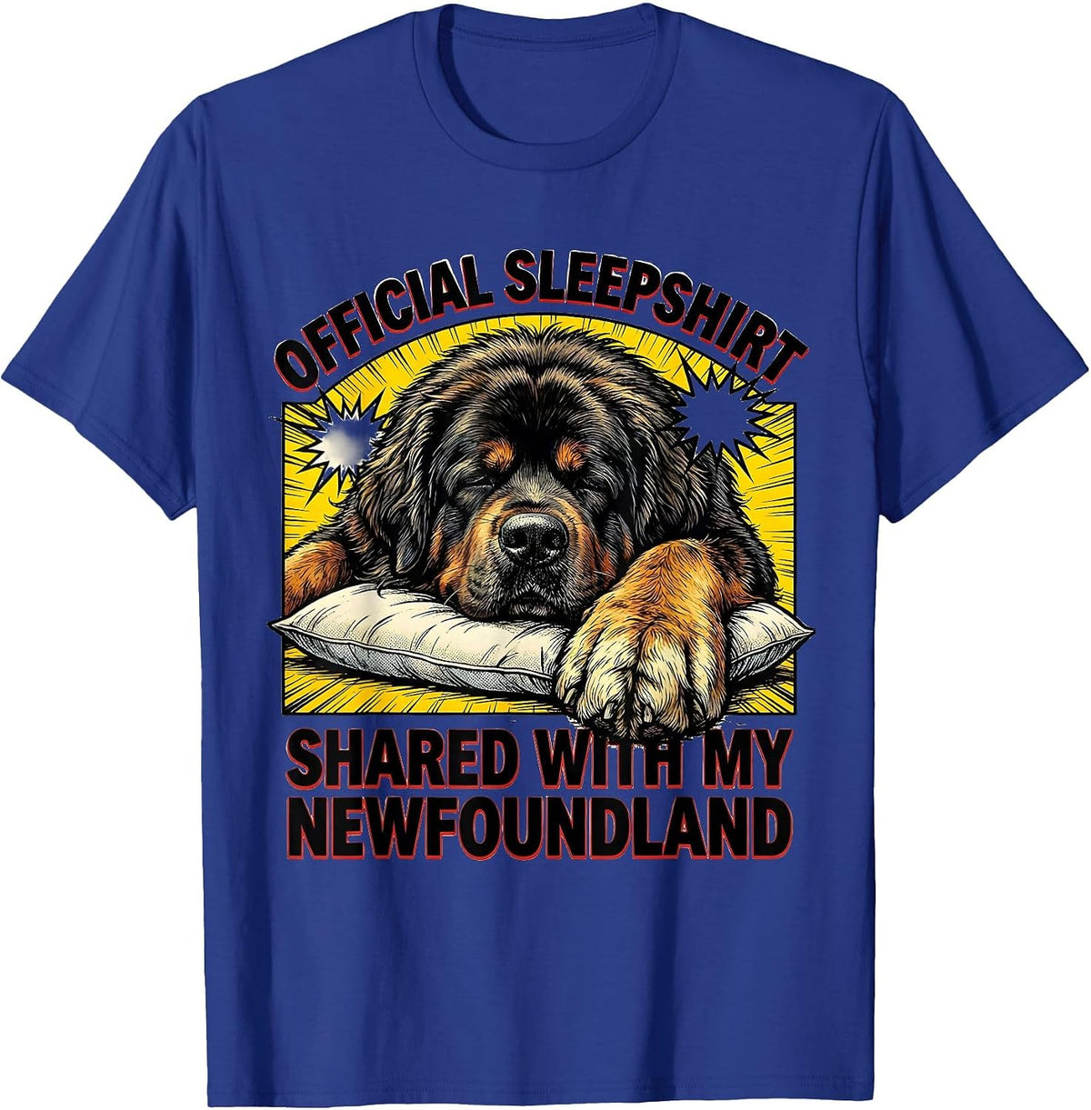 Men's Official Sleepshirt, Shared With My Newfoundland Pet Lover T-Shirt - Royal Blue