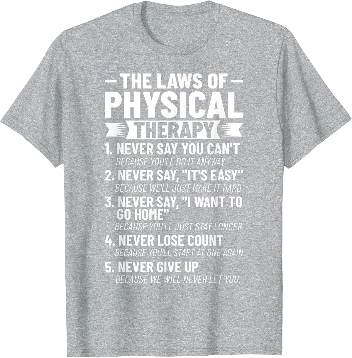 The Laws of Physical Therapy Physiotherapists Physiotherapy T-Shirt - Heather Grey