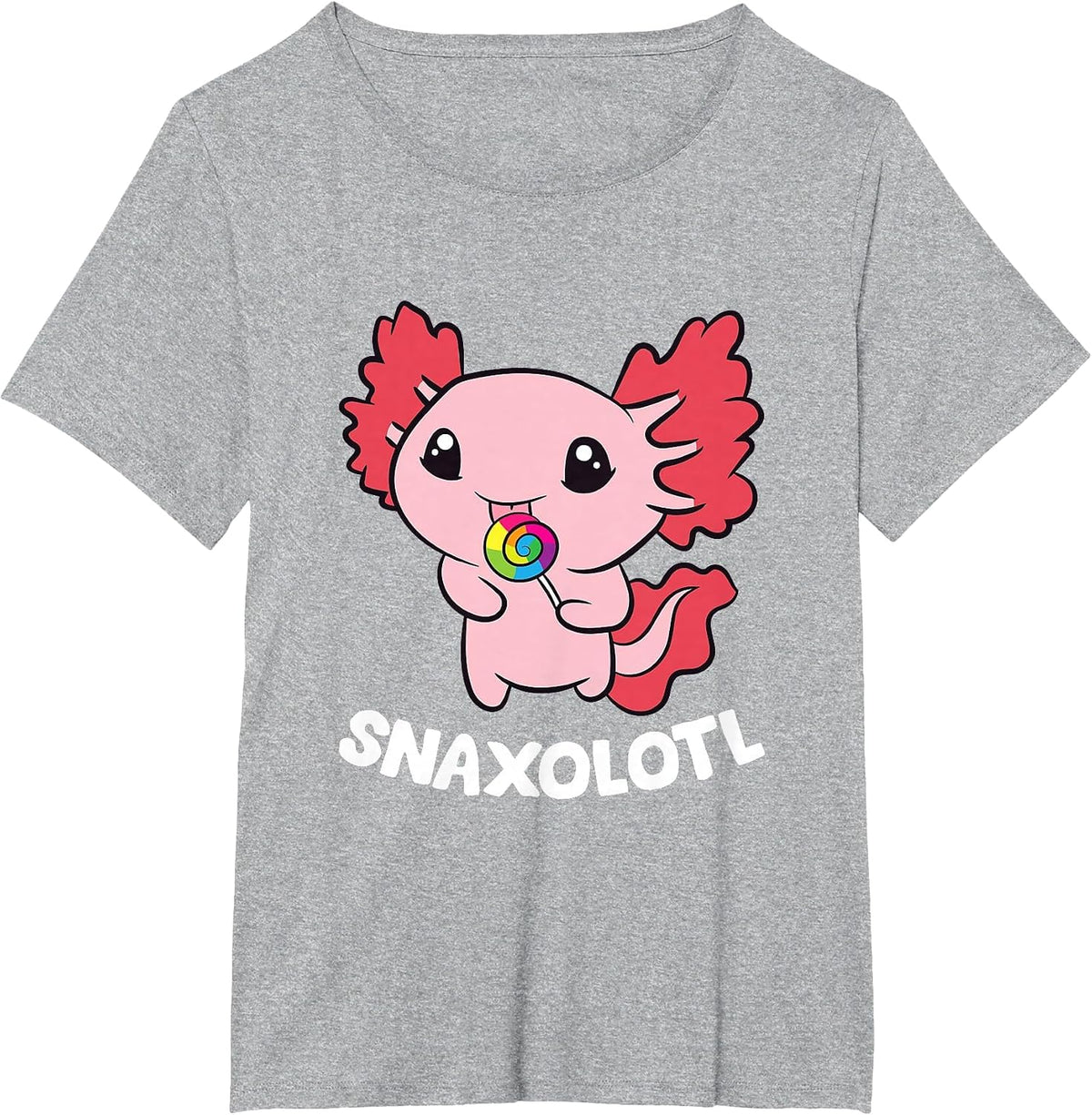 Axolotl Sweets Lollipop Snaxolotl Kawaii Axolotl T-Shirt - Heather Grey