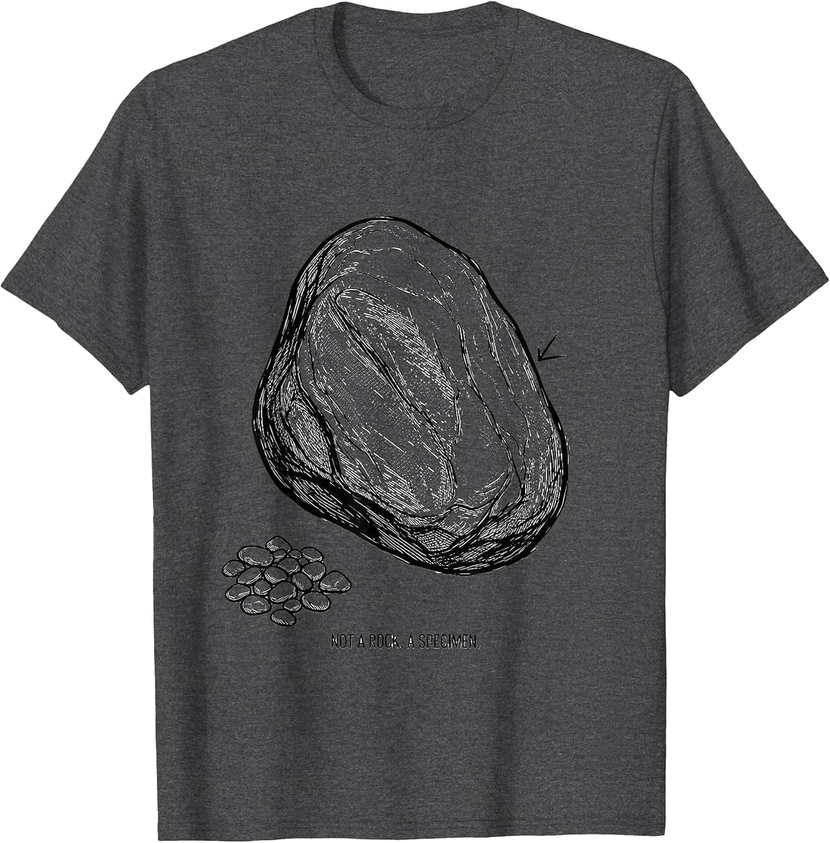 Not A Rock A Specimen Funny Rock Collector Geology Humor T-Shirt - Dark Heather Grey