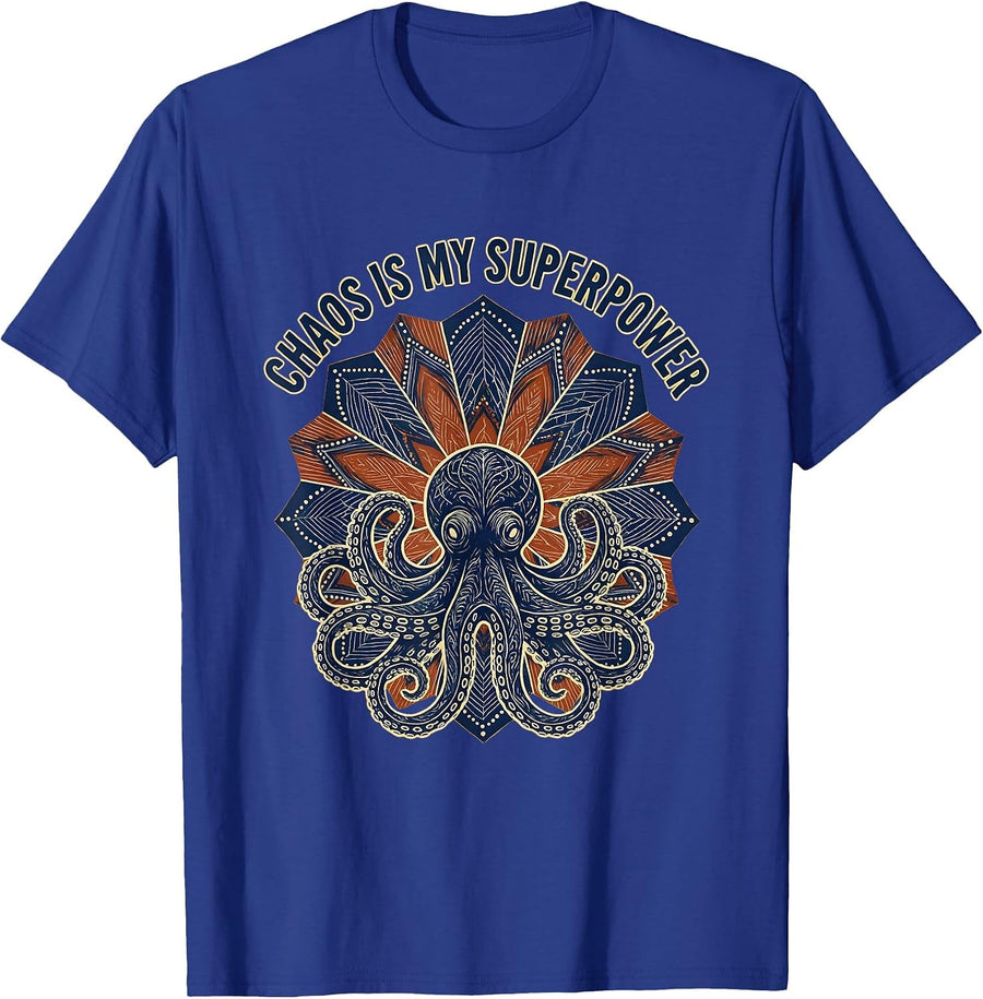 Chaos Is My Superpower Chaos Coordinator Design T-Shirt - Royal Blue