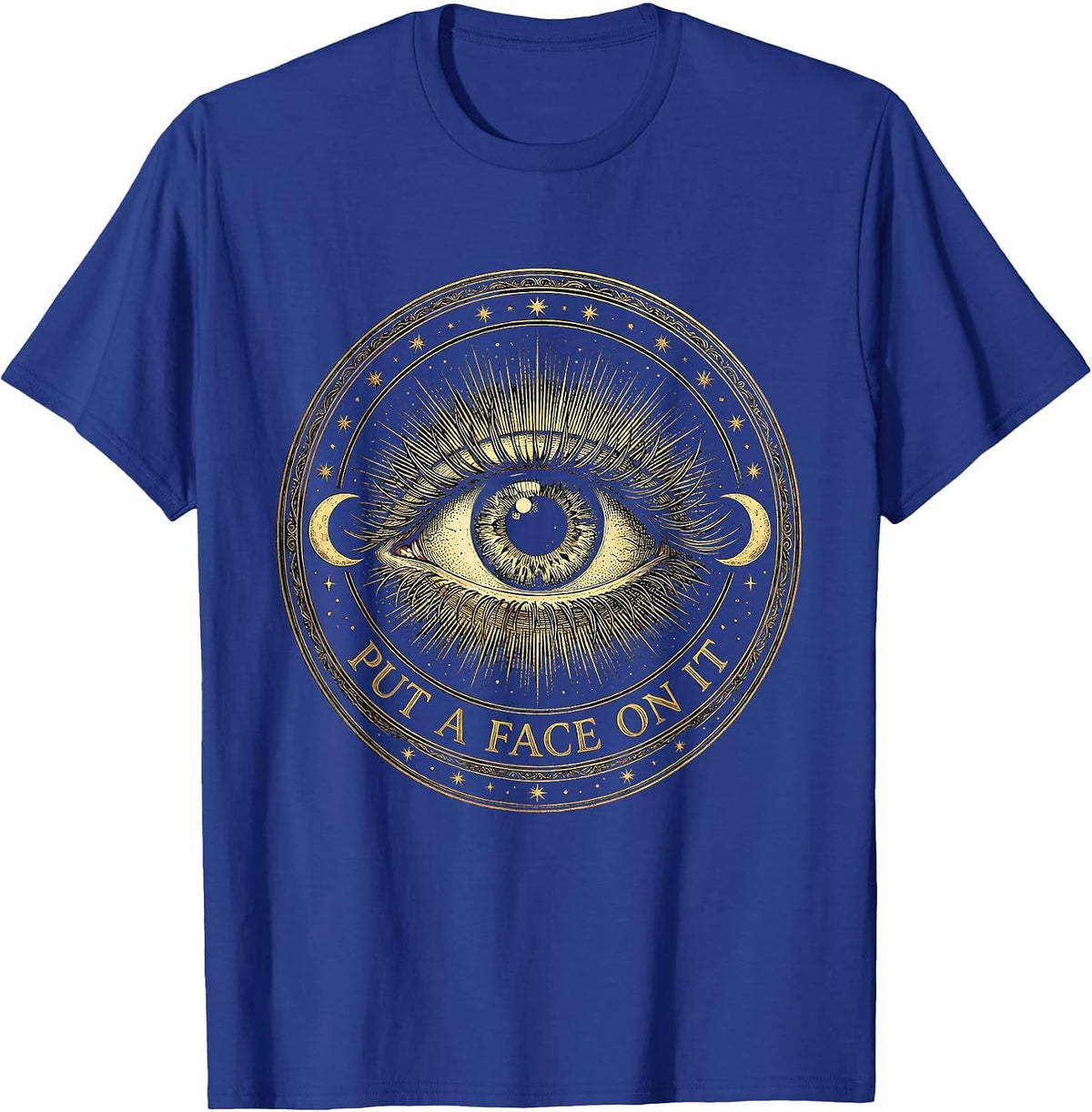 Men's Put a Face on It Bold Graphic Design T-Shirt - Royal Blue