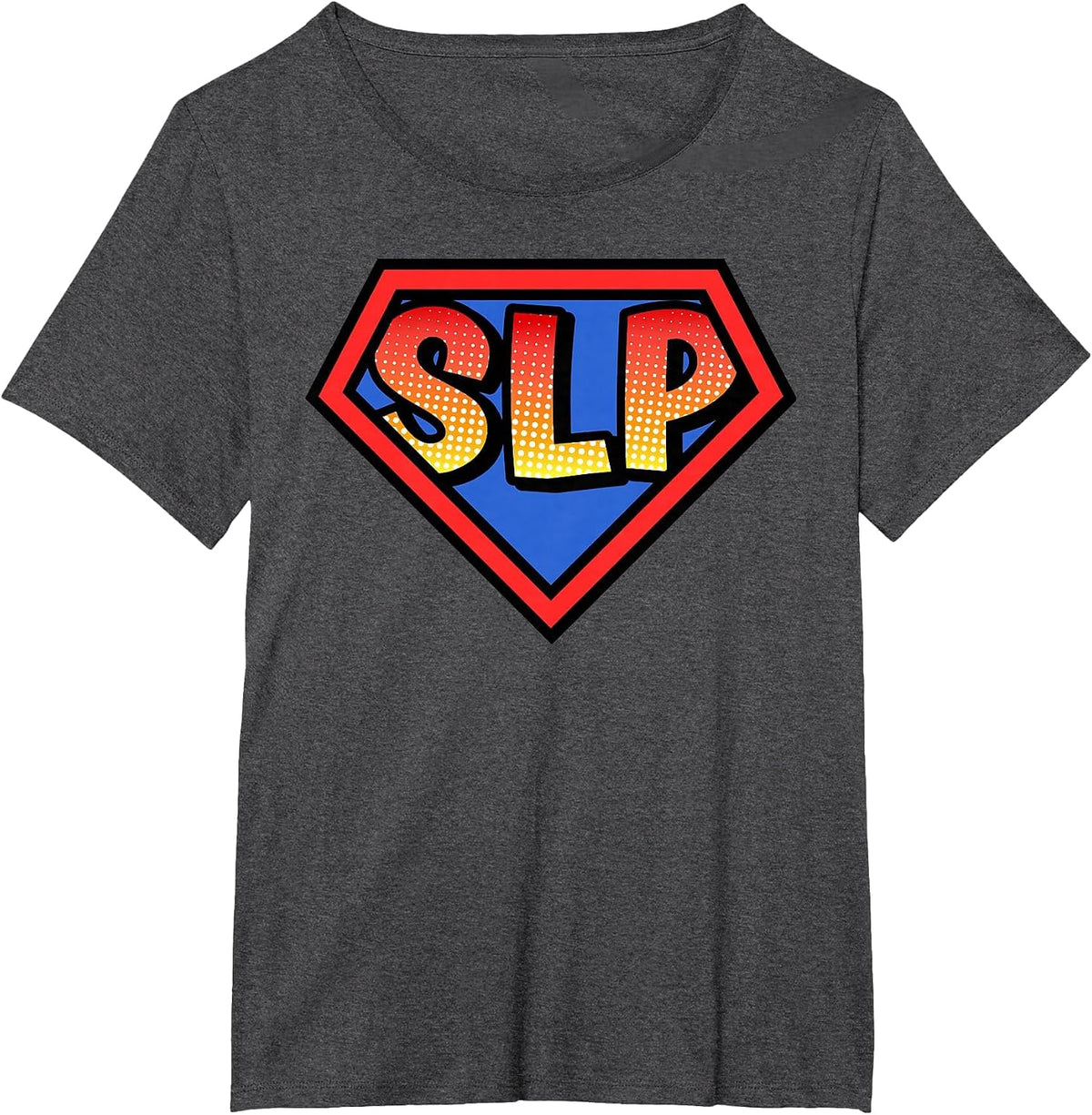 Superhero SLP Speech Therapy Halloween Costume Tees T-Shirt - Dark Heather Grey