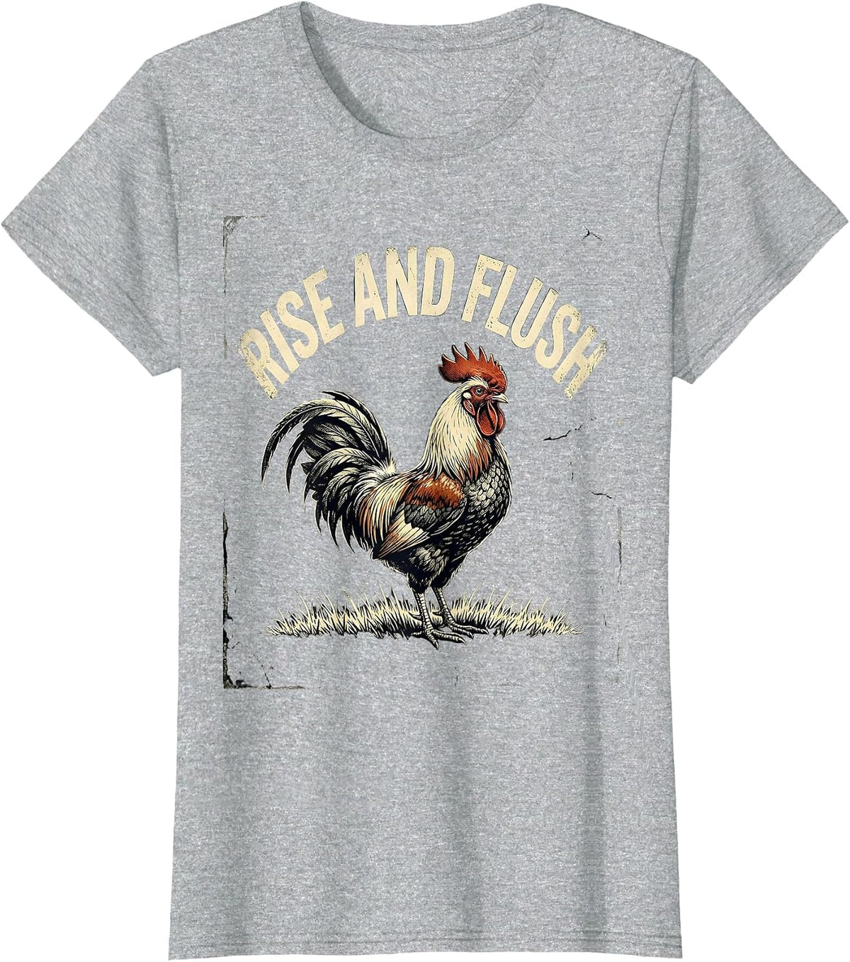 Rise and Flush Distressed Pheasant Hunting Upland Bird T-Shirt - Heather Grey