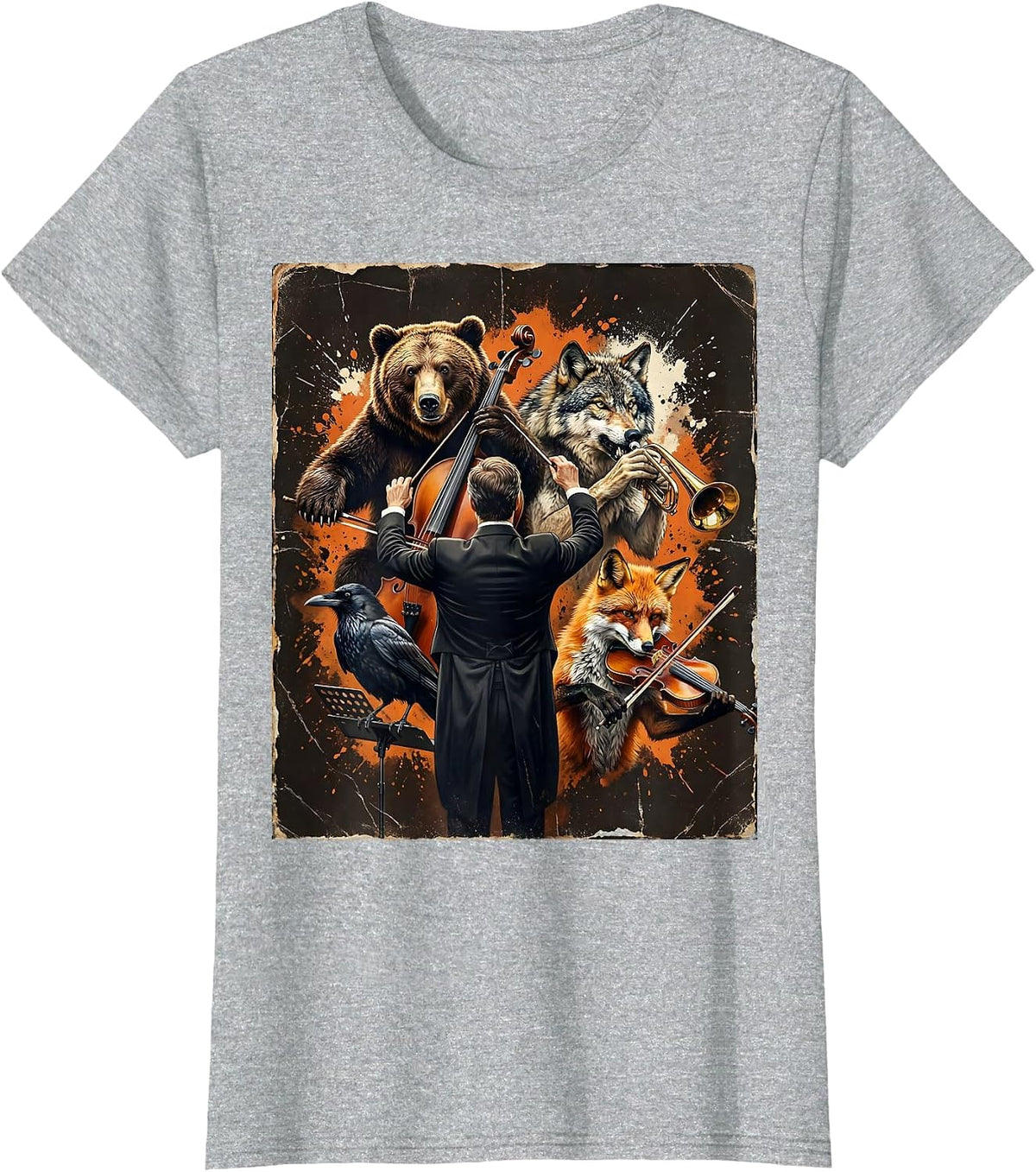 Chaos Coordinator Wild Animal Orchestra Conductor T-Shirt - Heather Grey