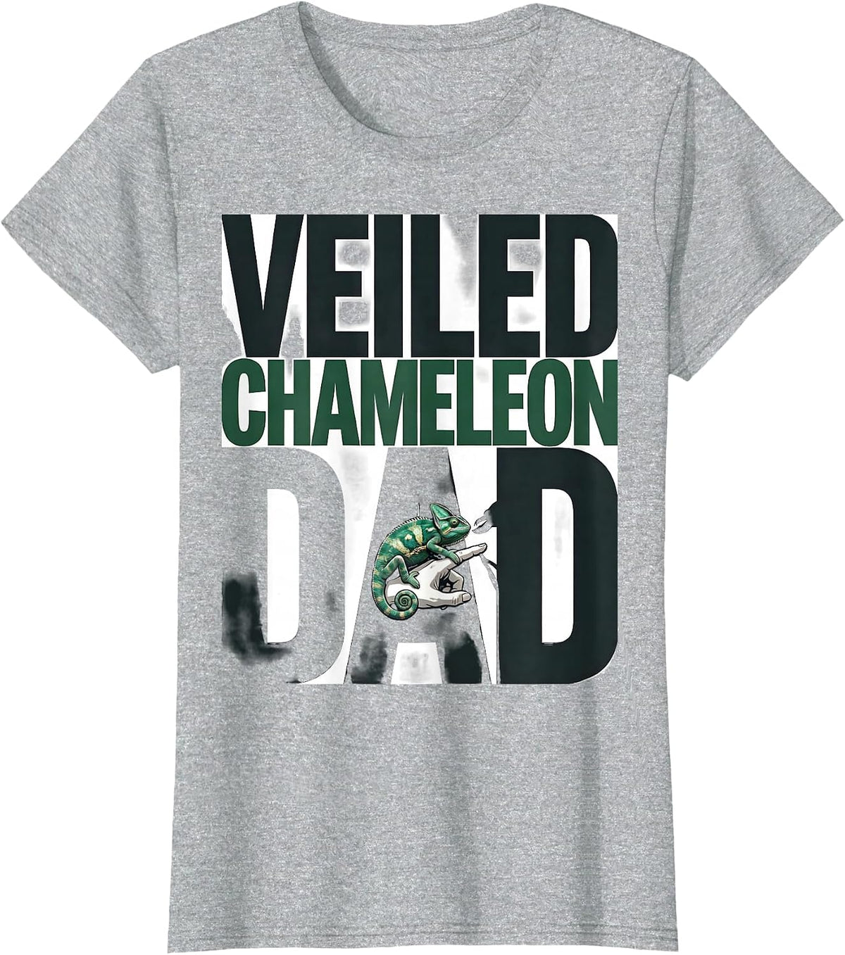 Veiled Chameleon Dad Funny Reptile Lover Herpetology Humor T-Shirt - Heather Grey