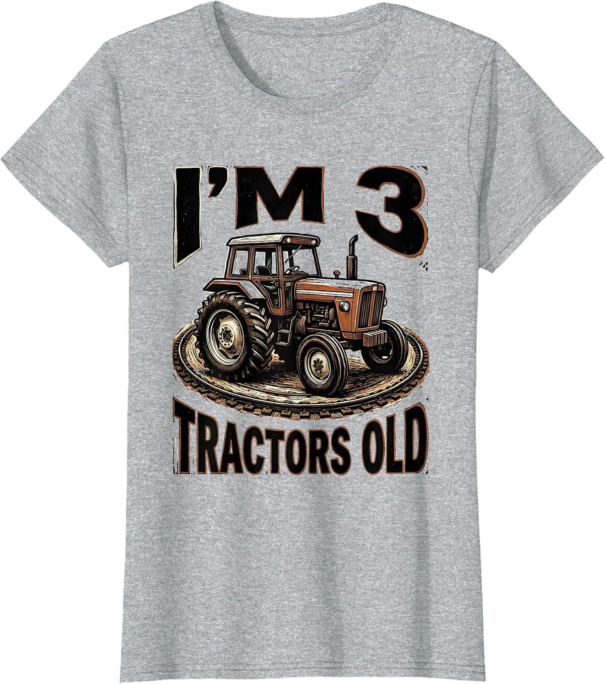 I'm 3 Tractors Old Toddler Boy Tractor Lover Birthday Gift T-Shirt - Heather Grey