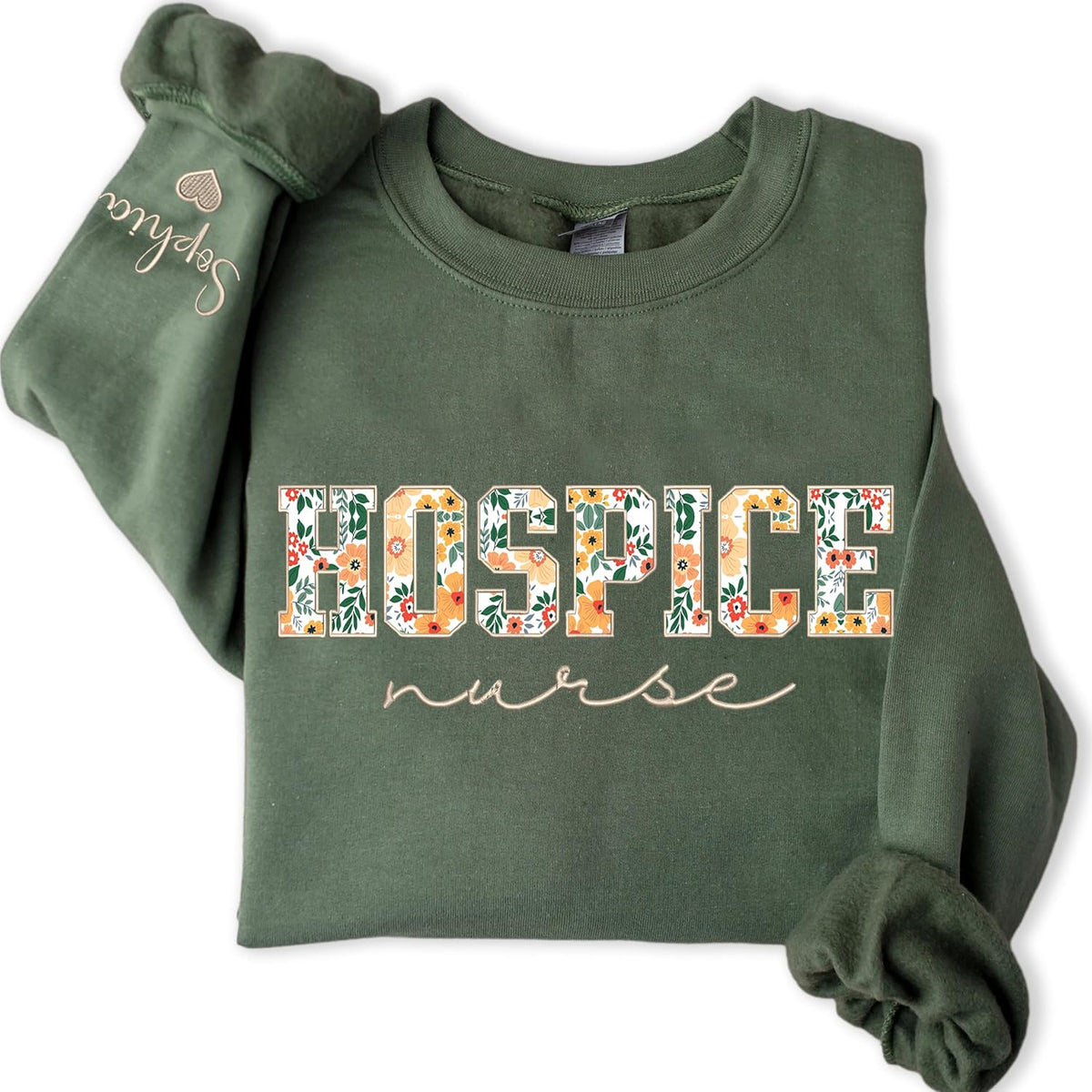 Chillever - Personalized Embroidered Nurse Sweatshirt, Custom Name Nurse Gifts RN LPN APRN CNA, Gift for Nurses Day - A12