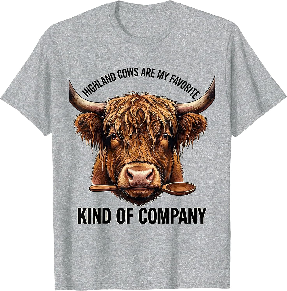 Men's Highland Cows Are My Favorite Kind Of Company Funny T-Shirt - Heather Grey