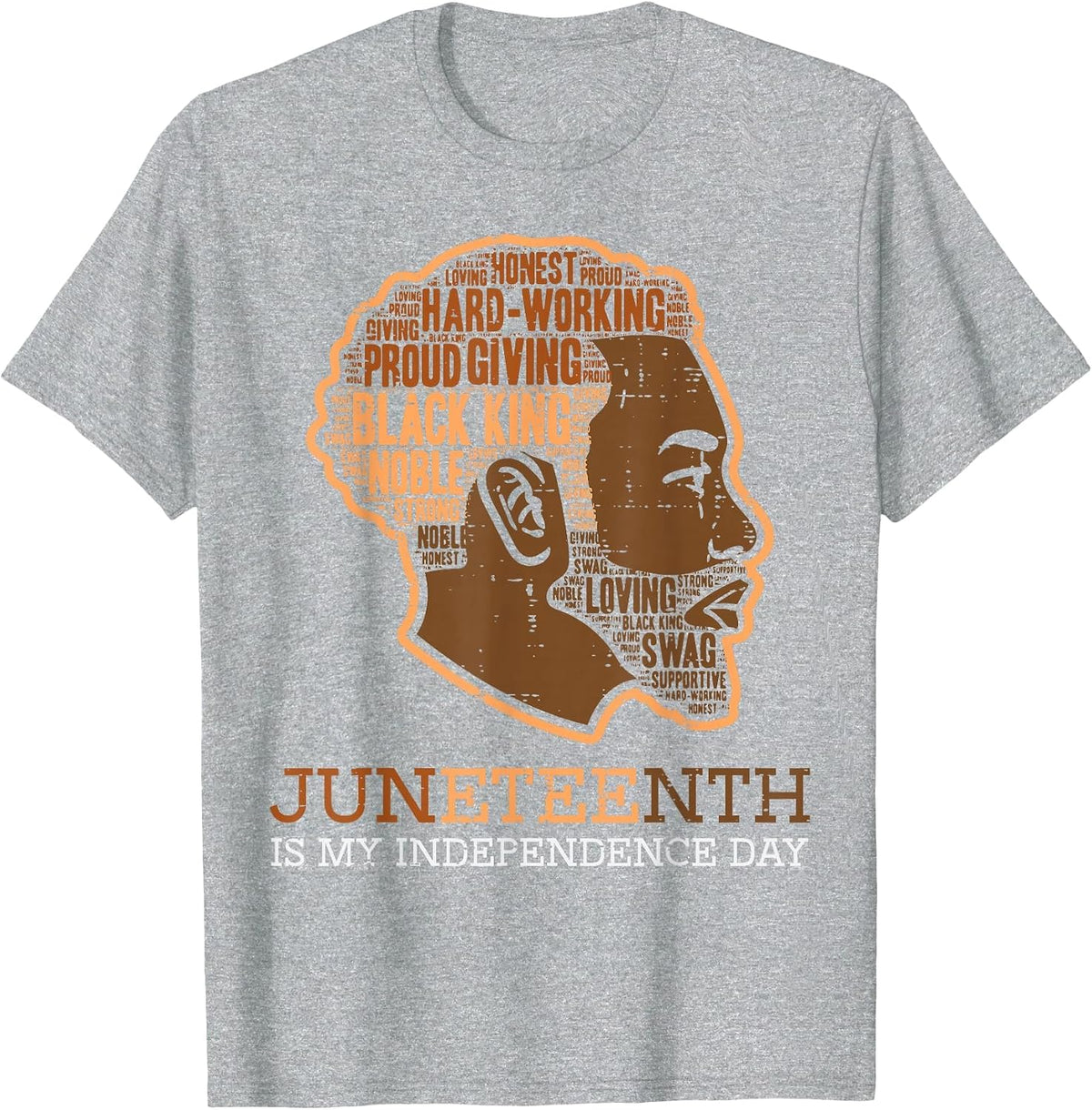 Juneteenth Black King Independence Day Melanin Dad Men Teens T-Shirt - Heather Grey