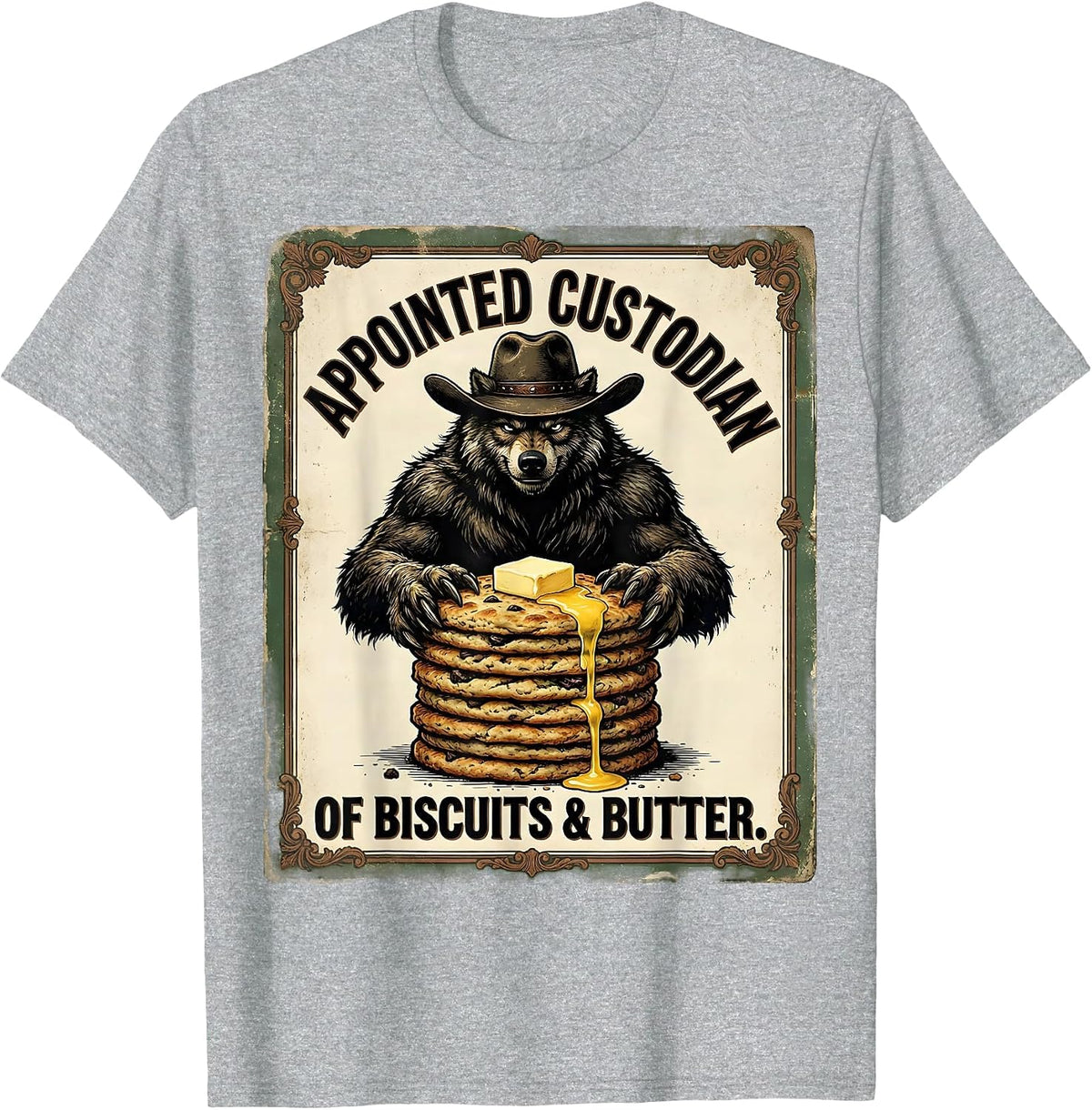 Men's Appointed Custodian of Biscuits & Butter Vintage T-Shirt - Heather Grey
