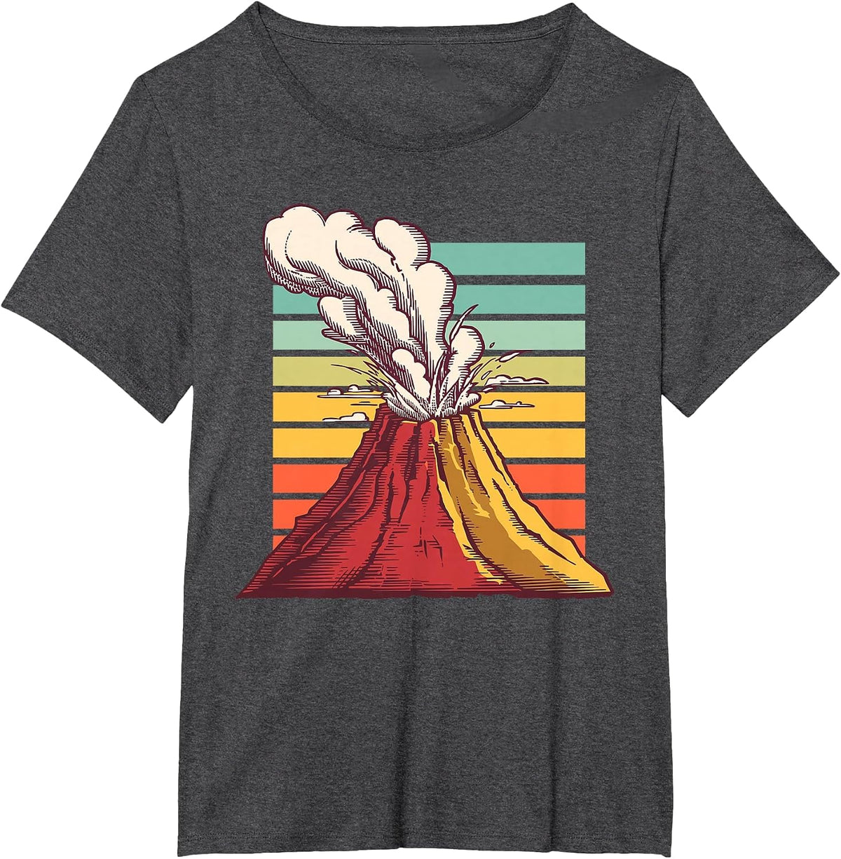 Cool Volcano Art for Men Women Kids Geology Volcano Lover T-Shirt - Dark Heather Grey