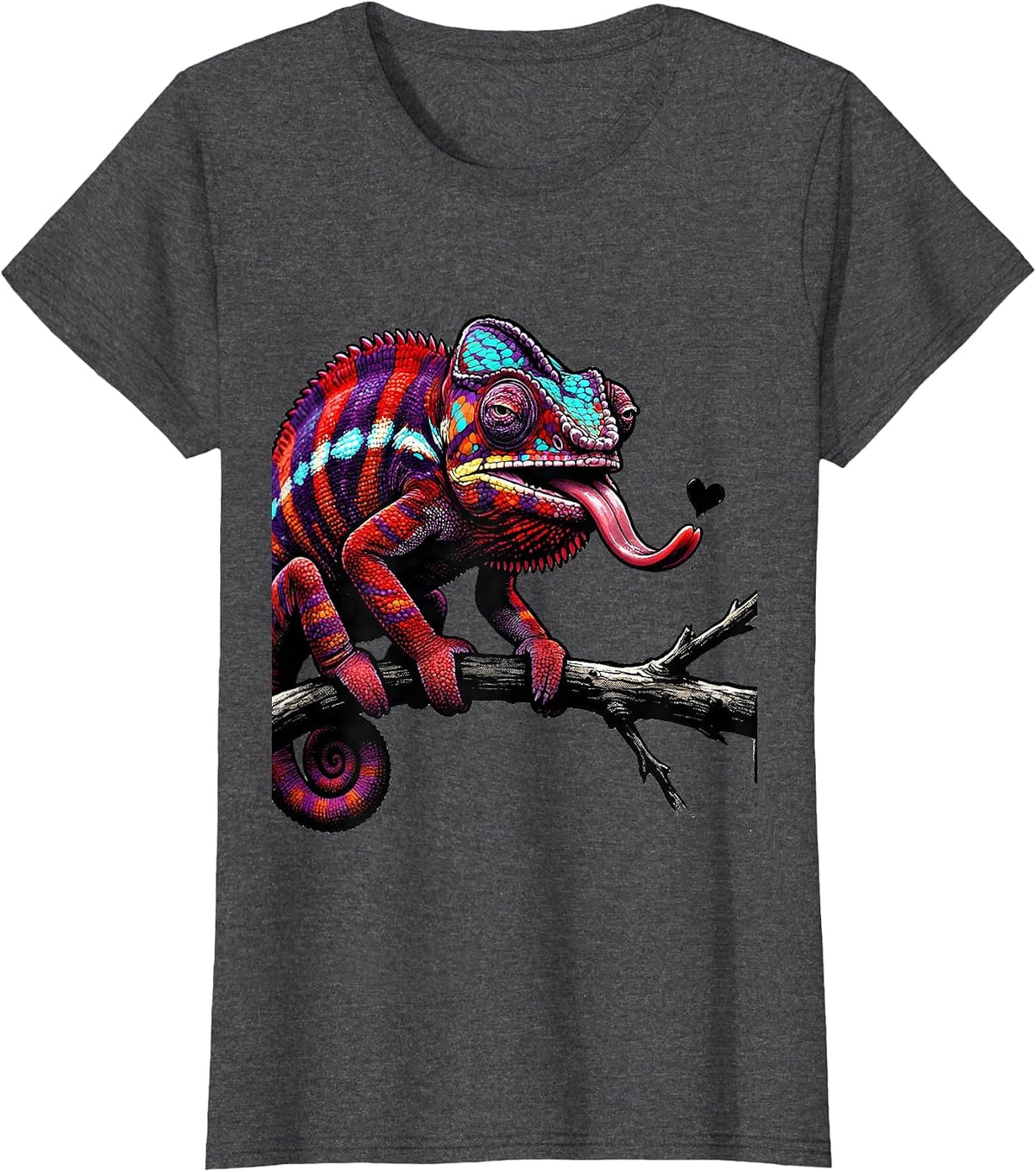 Women's Pride Chameleon Crude Humor LGBTQ Ally Funny T-Shirt - Dark Heather Grey