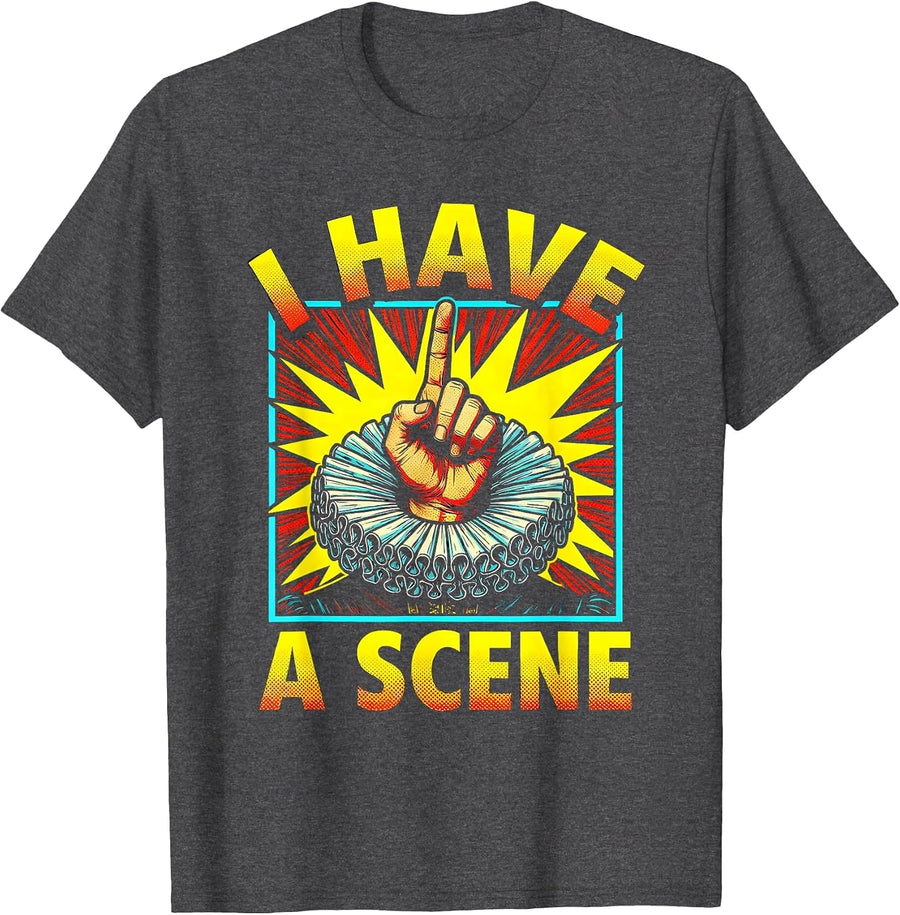 Men's I Have A Scene Pop Art Shakespeare Literary Drama Humor T-Shirt - Dark Heather Grey