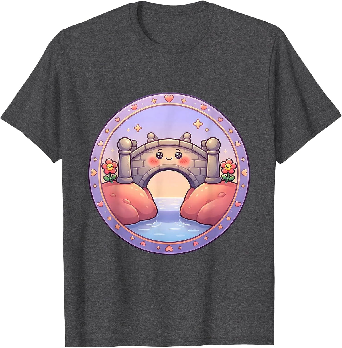 Bridge Over the Gap Graphic Design T-Shirt - Dark Heather Grey