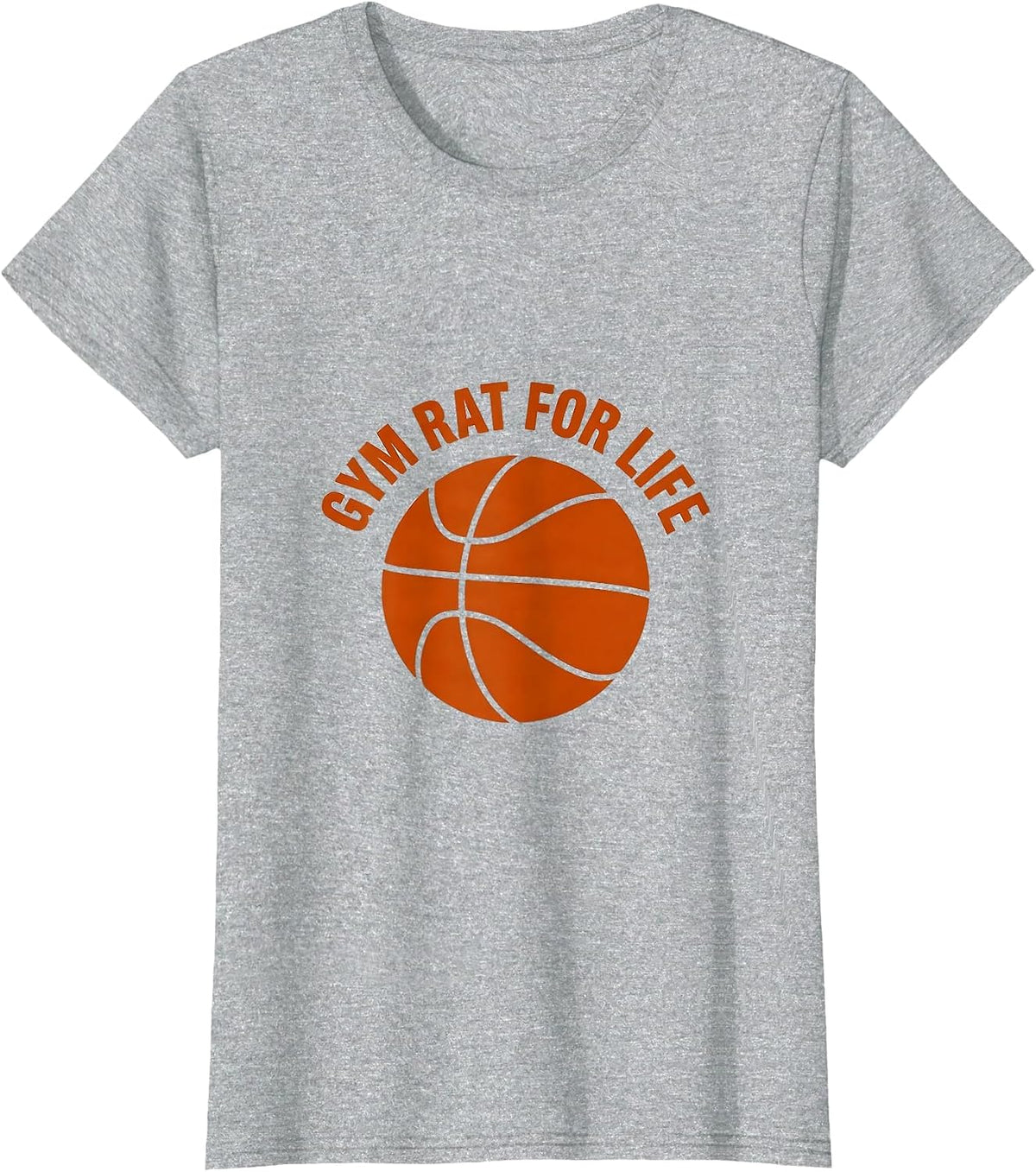 Women's Gym Rat For Life Basketball Graphic Design T-Shirt - Heather Grey