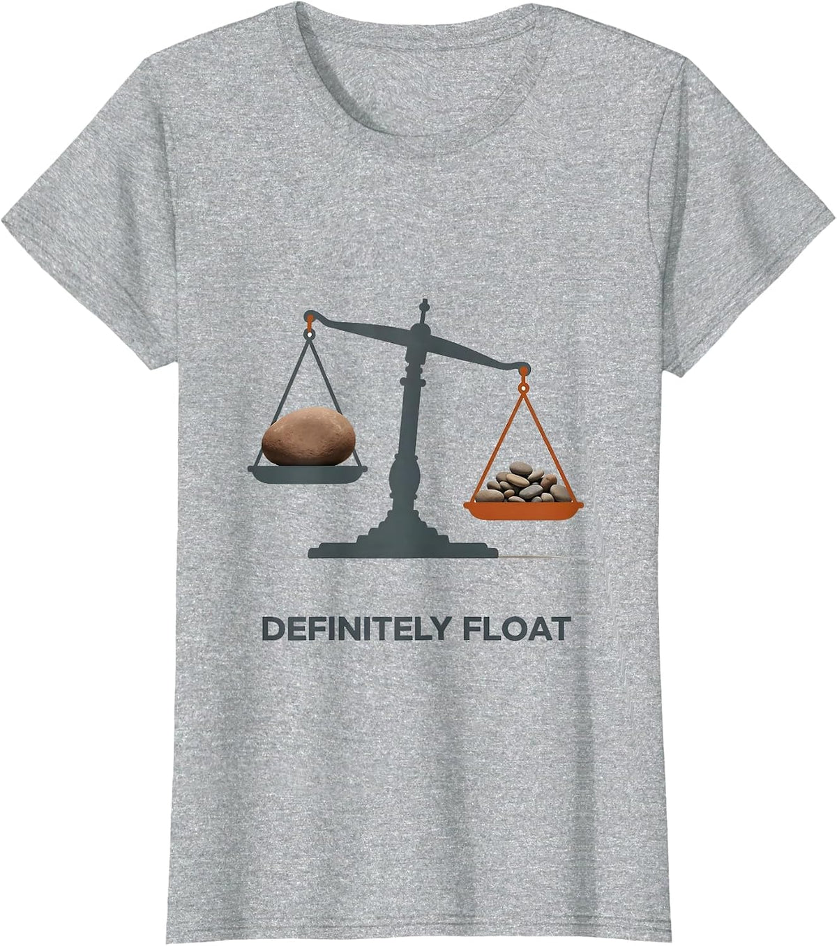 Definitely Float Funny Rock Collector Geology Humor T-Shirt - Heather Grey
