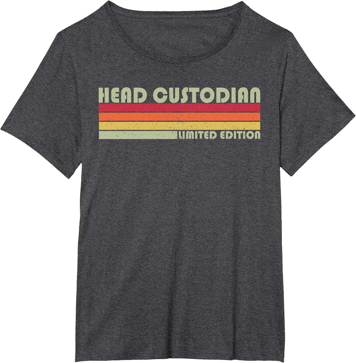 Head Custodian Vintage School Custodian Limited Edition T-Shirt - Dark Heather Grey