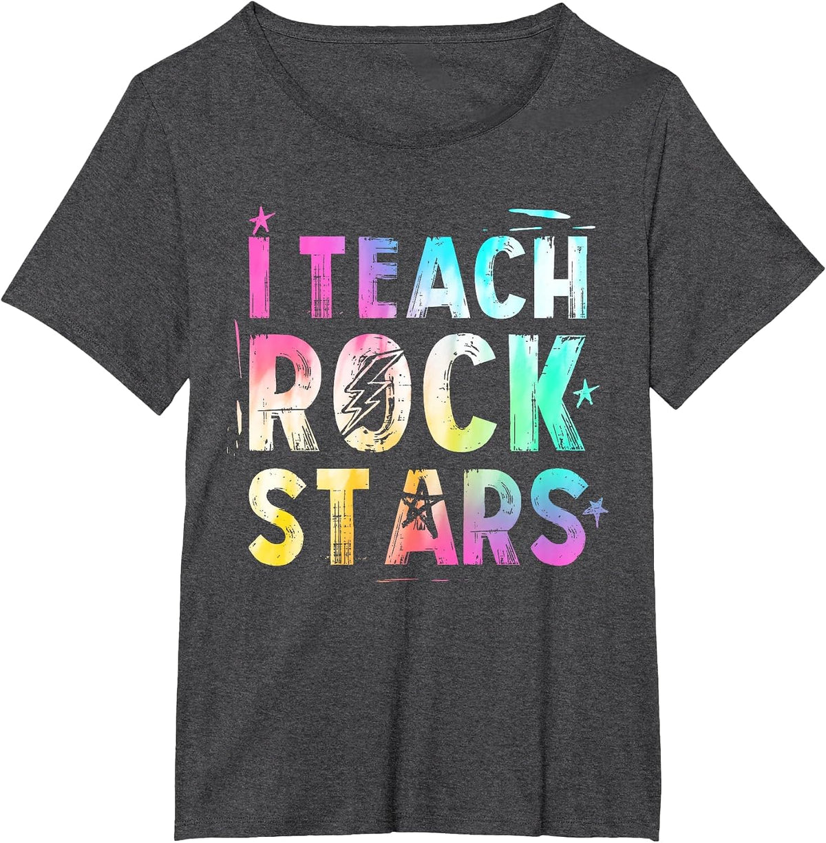 I Teach Rockstars Music Teacher Back to School Men Women T-Shirt - Dark Heather Grey