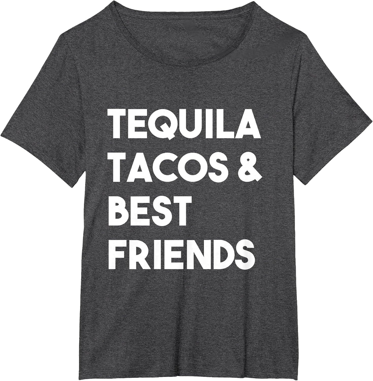 Tequila Tacos & Best Friends Funny Cinco De Mayo Tee T-Shirt - Dark Heather Grey