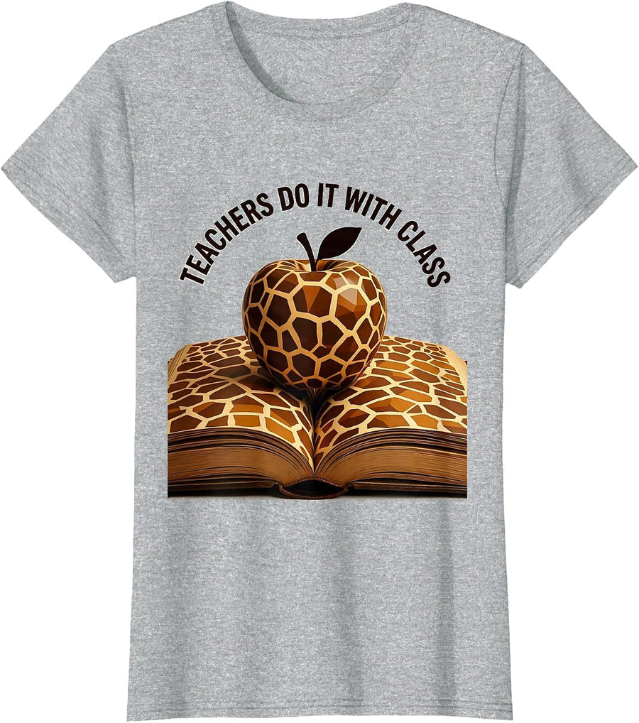Teachers Do It With Class Educator Design T-Shirt - Heather Grey