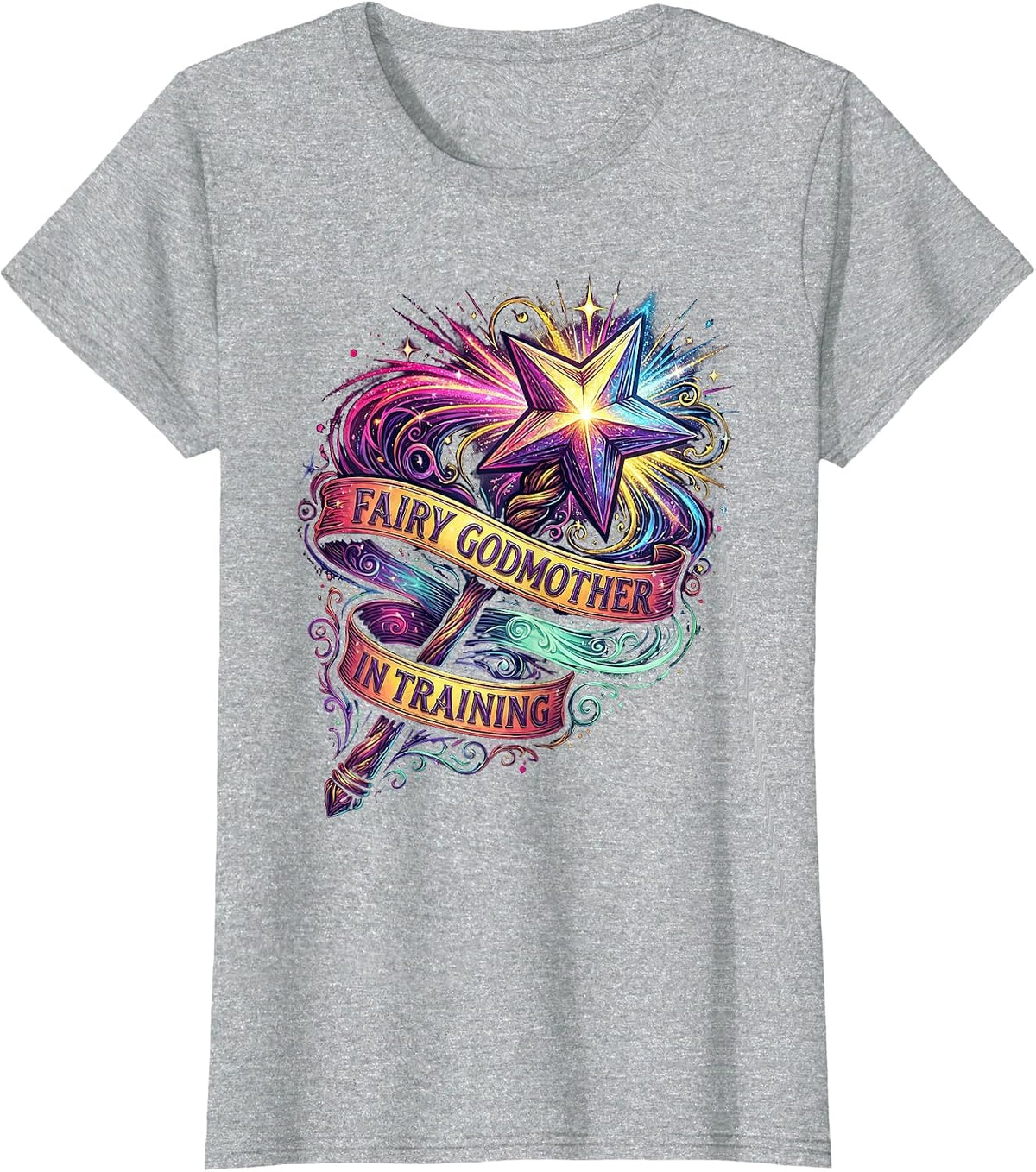 Fairy Godmother In Training Magical Design T-Shirt - Heather Grey