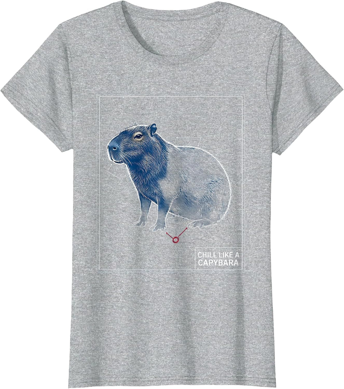 Chill Like a Capybara Relaxed Vibes Design T-Shirt - Heather Grey