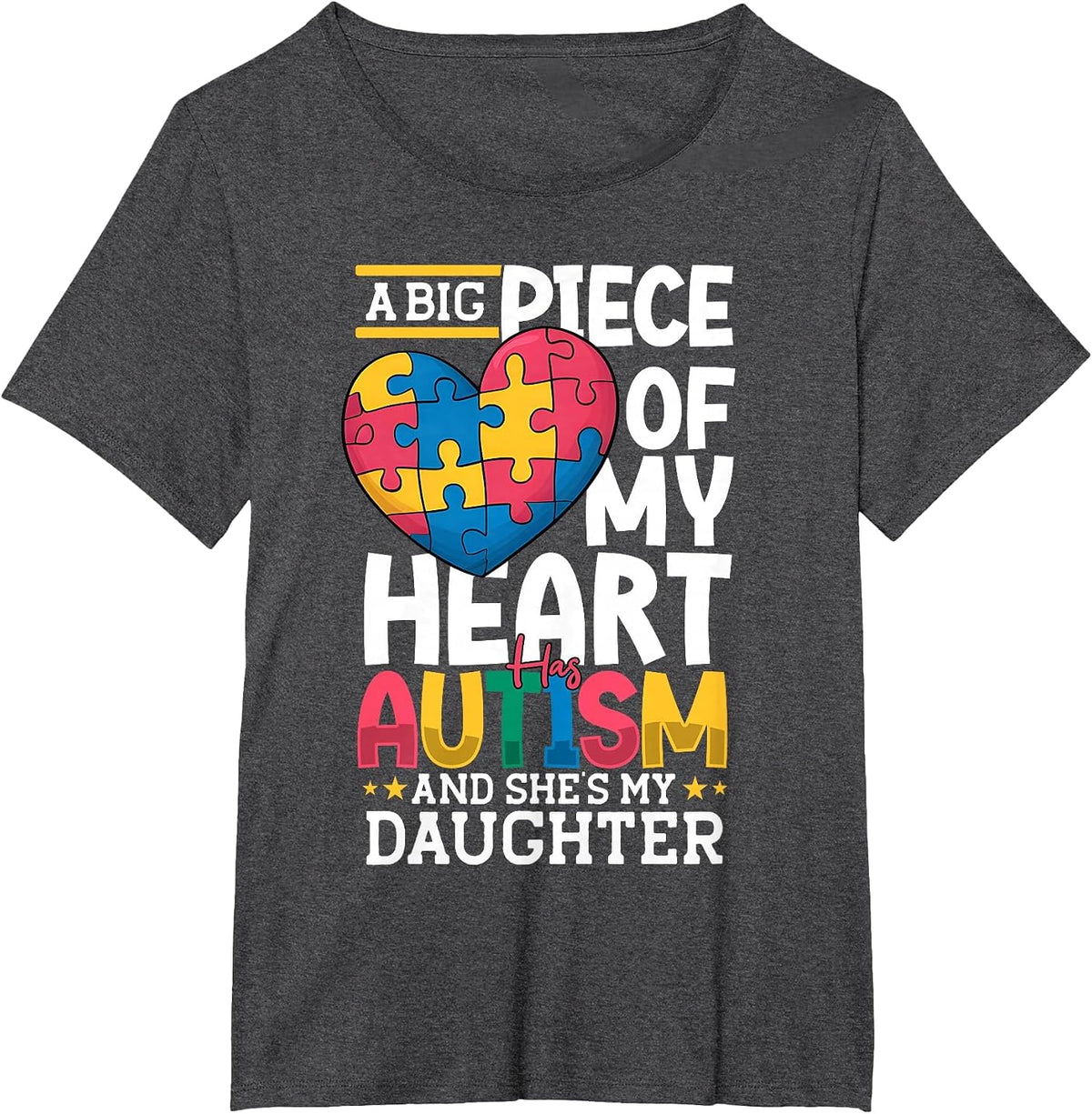 Autism Daughter Mom & Dad, ASD Autism Spectrum Disorder T-Shirt - Dark Heather Grey