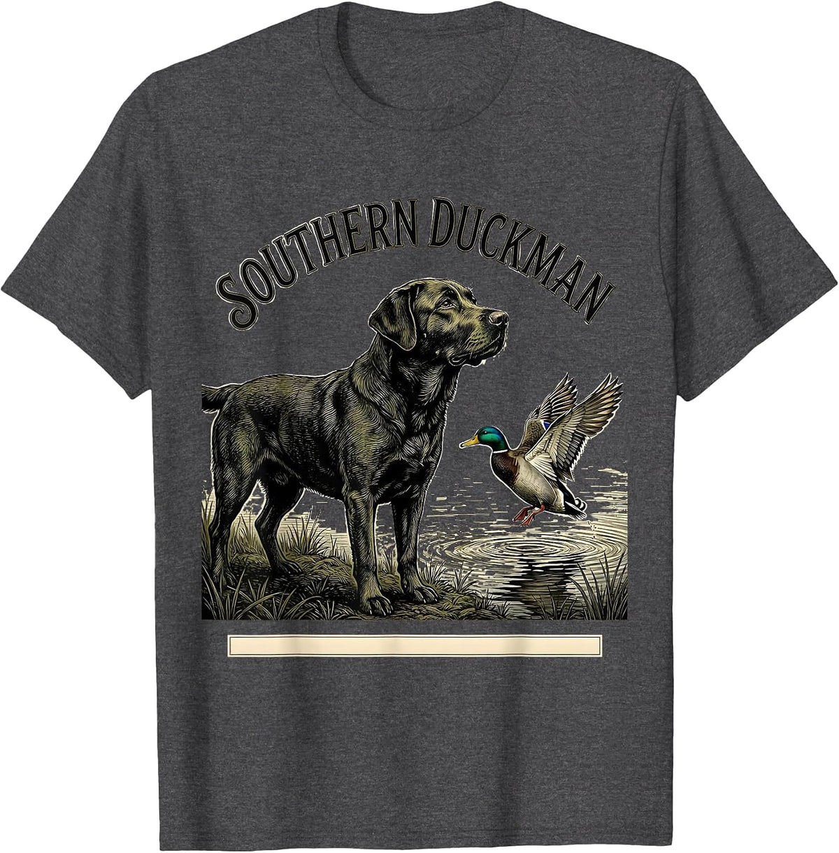Southern Duckman Vintage Labrador Duck Hunting Heritage T-Shirt - Dark Heather Grey