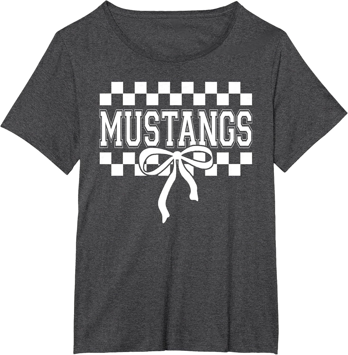 Mustangs High School Spirit Fan Team Mustang Back to School T-Shirt - Dark Heather Grey