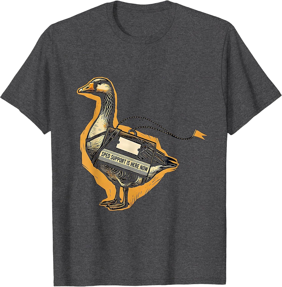 SPED Support Is Here Now Funny Special Education Teacher T-Shirt - Dark Heather Grey