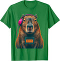 Men's Bruh It's Fine Risograph Capybara Gamer Meme Humor T-Shirt - Kelly Green