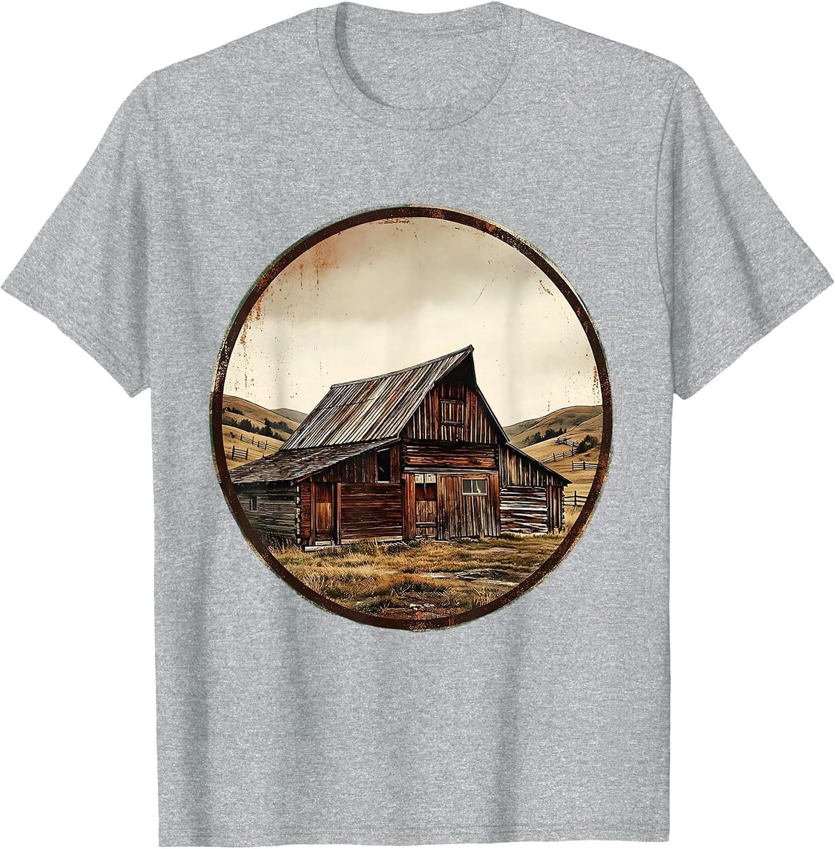 Men's Weathered Barn Rolling Hills Country Graphic T-Shirt - Heather Grey