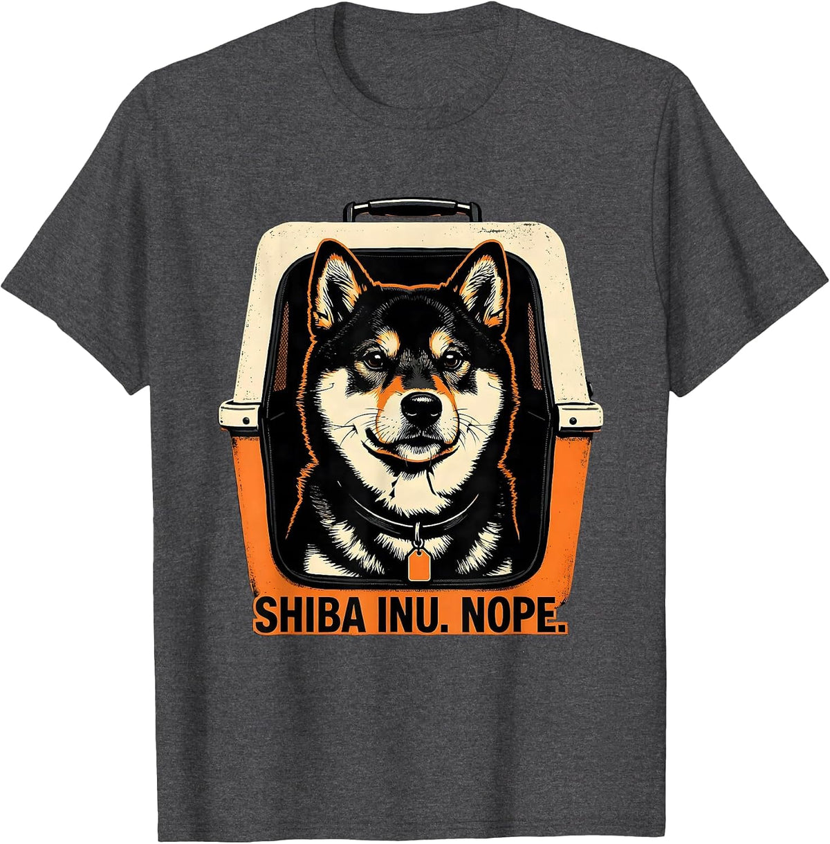 Shiba Inu Nope Funny Dog Lover Gift Women Girls T-Shirt - Dark Heather Grey