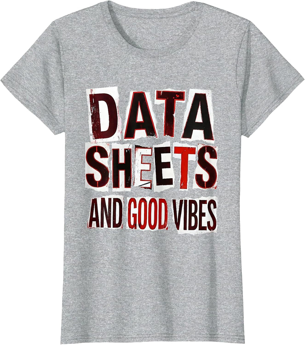 Data Sheets and Good Vibes Paraprofessional T-Shirt - Heather Grey