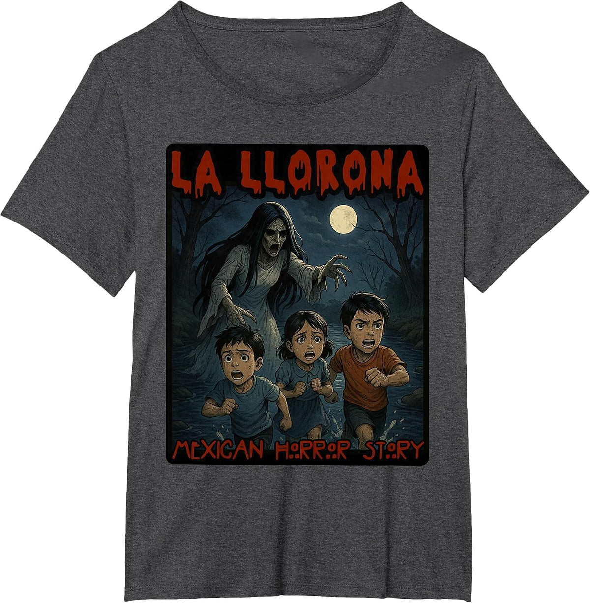 La llorona Mexican Fantastic Spanish Halloween T-Shirt - Dark Heather Grey