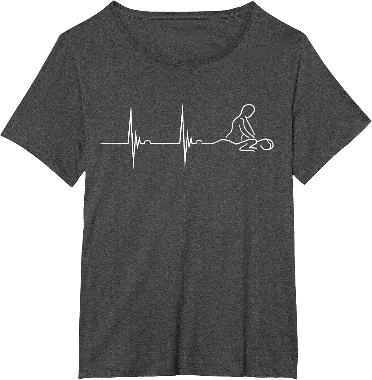 Massage Therapist Heartbeat ECG Pulse Massager Spa T-Shirt - Dark Heather Grey