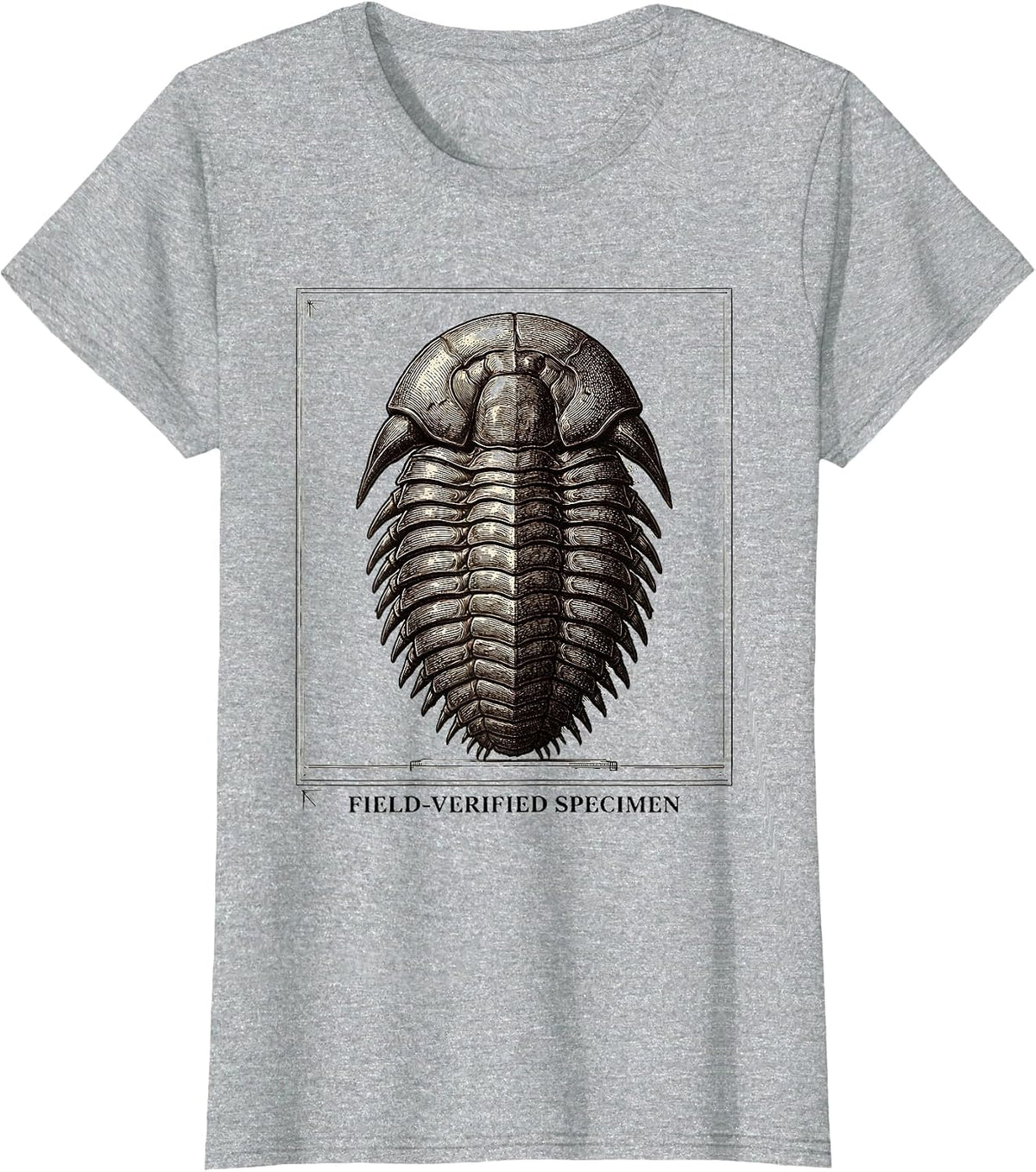 Field-Verified Specimen Crosshatch Etching Rock Collector T-Shirt - Heather Grey