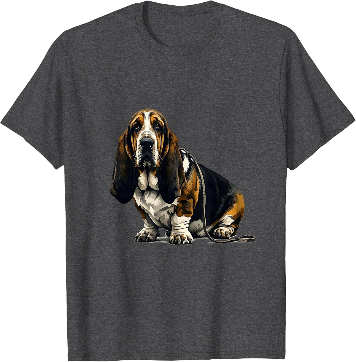 Men's Basset Hound Speed Bump Funny Dog Lover Gift T-Shirt - Dark Heather Grey