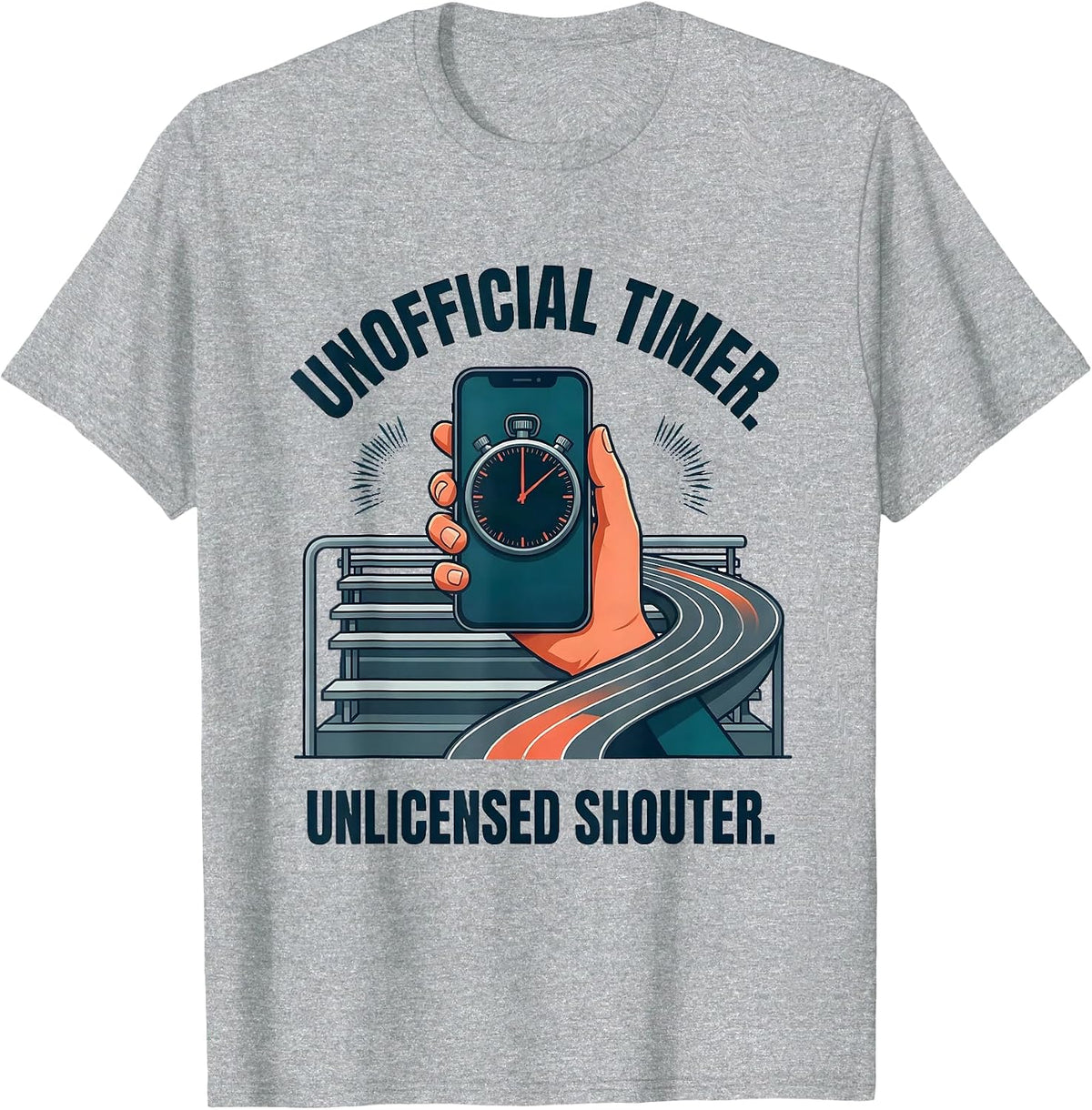 Men's Unofficial Timer Unlicensed Shouter Track Mom Track T-Shirt - Heather Grey