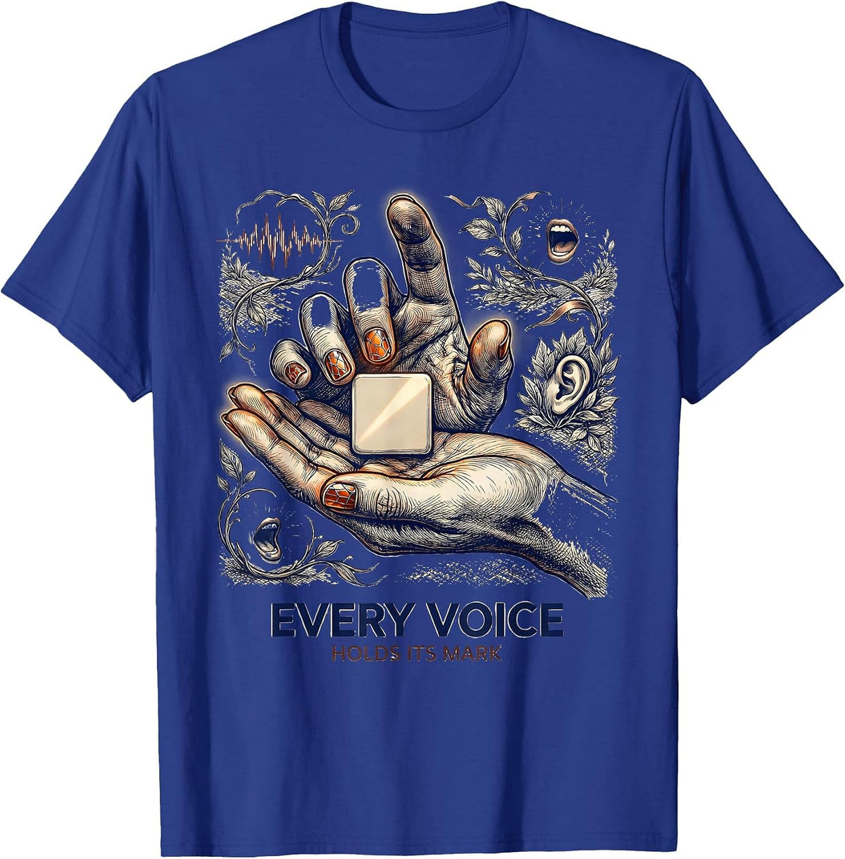 Men's Every Voice Holds Its Mark Speech Language Pathologist SLP T-Shirt - Royal Blue