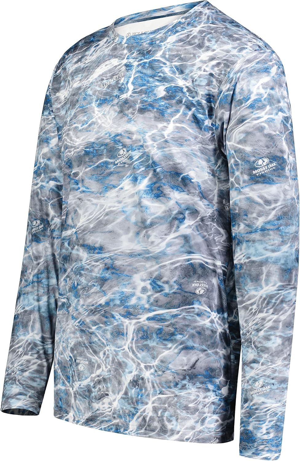 Holloway Men's Mossy Oak Momentum Long Sleeve Tee - Mo Elements Aqua Steelhead