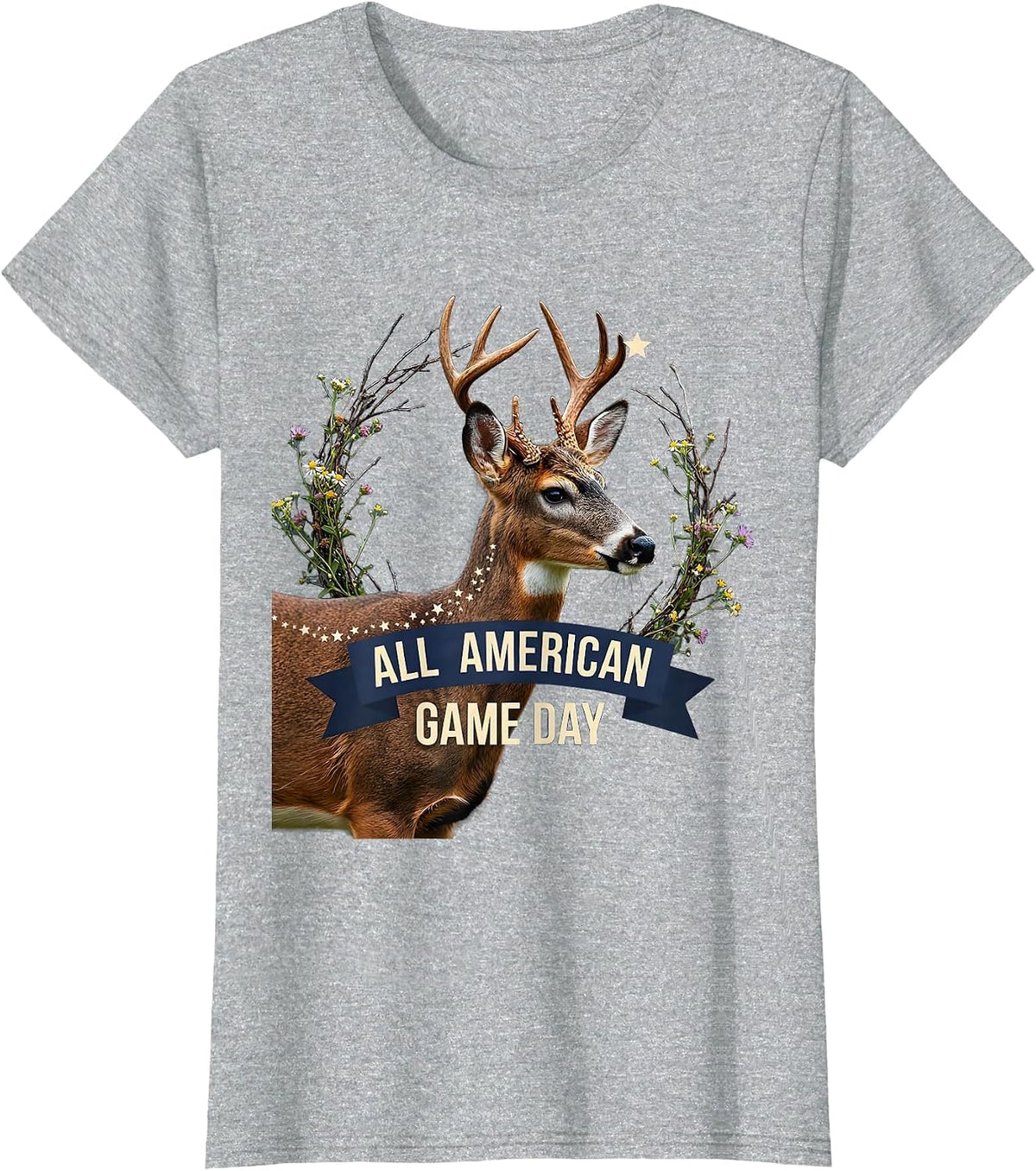 Boys All American Game Day Red White and Blue T-Shirt - Heather Grey