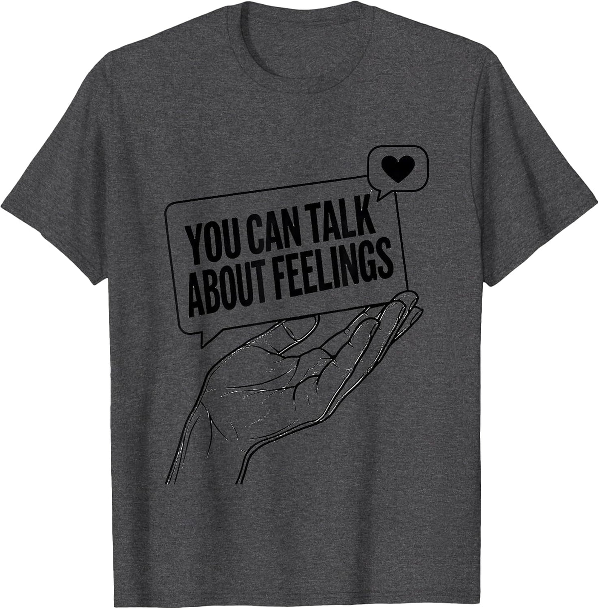 Men's You Can Talk About Feelings Mental Health Counselor T-Shirt - Dark Heather Grey