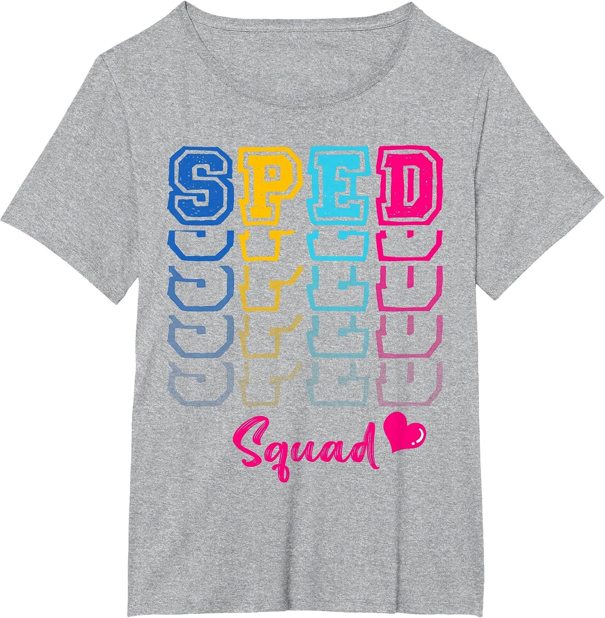 SPED Squad Proud Special Education para Teacher Colorful T-Shirt - Heather Grey