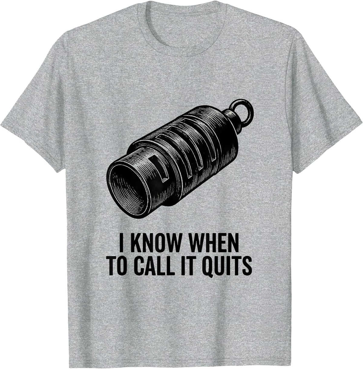 Men's I Know When To Call It Quits Funny Duck Hunter Hunting Dad T-Shirt - Heather Grey