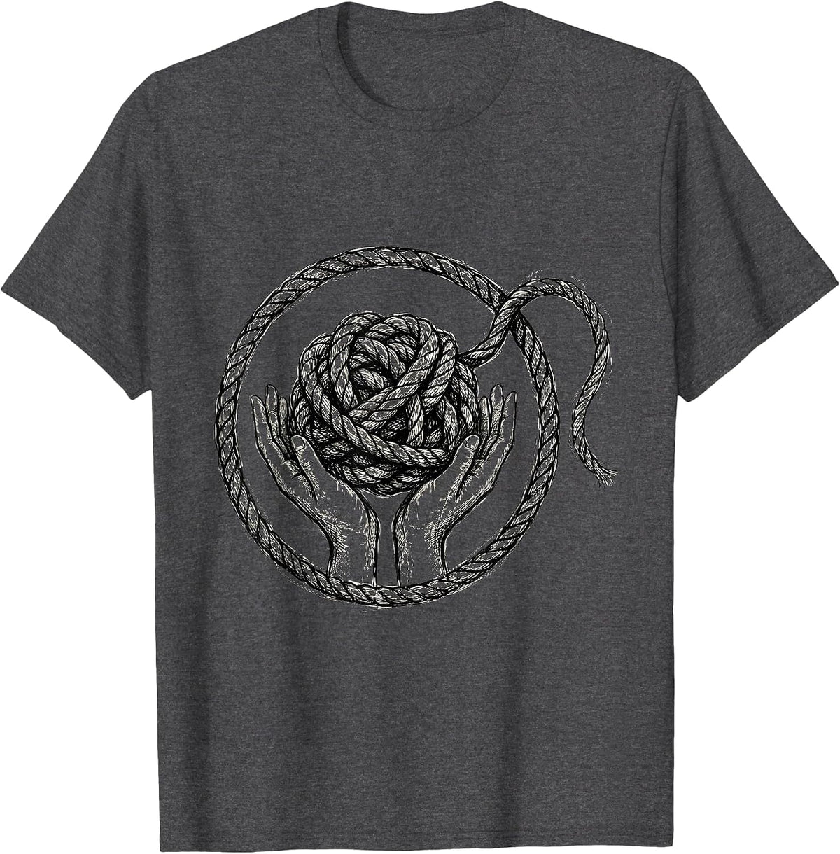 Social Worker Unraveling Knot Graphic Design T-Shirt - Dark Heather Grey